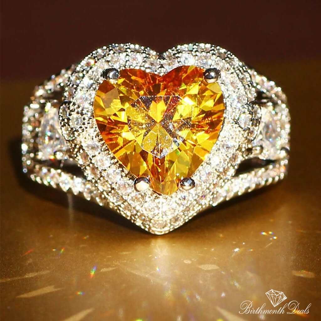 November Citrine Birthstone Ring - Birthmonth Deals