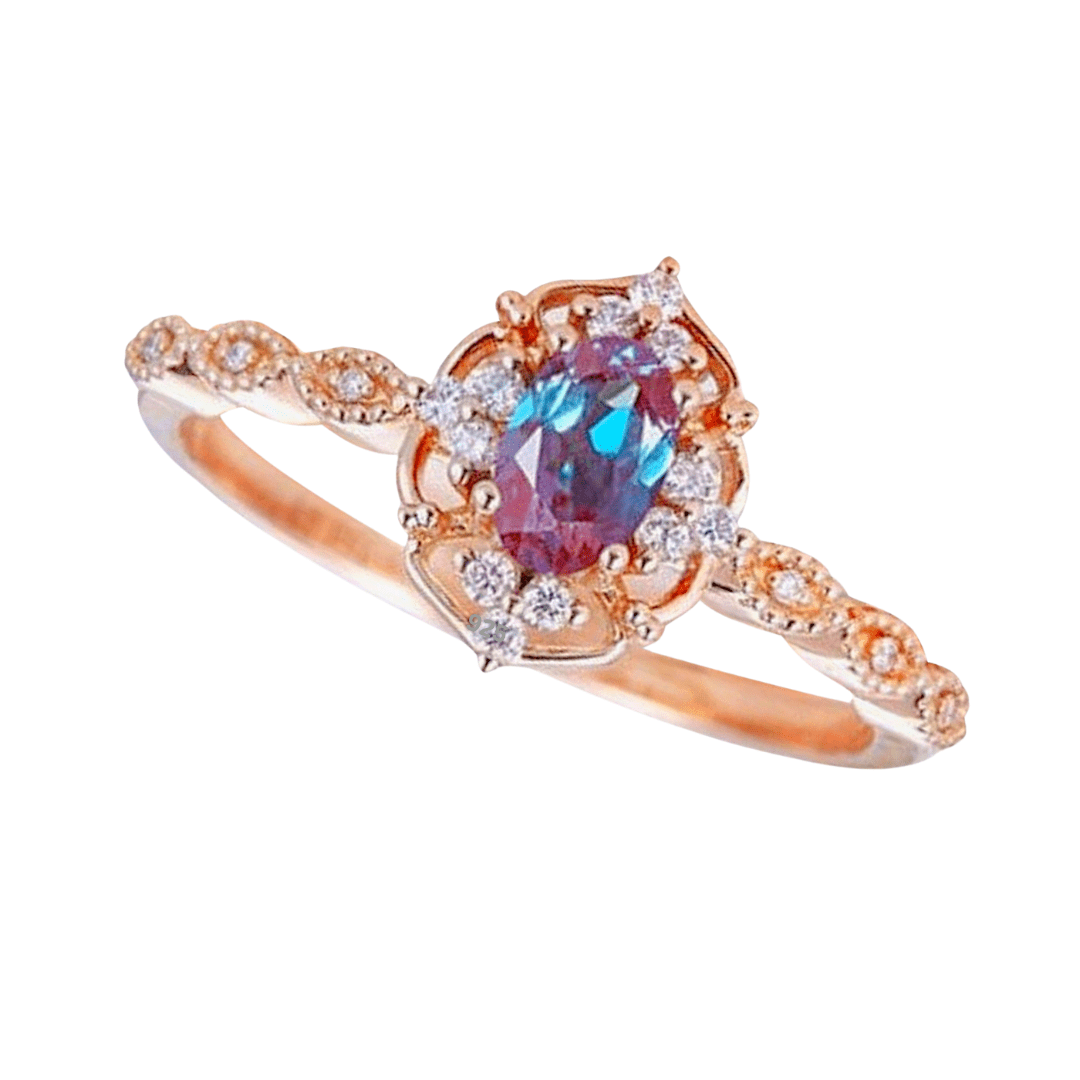 June Alexandrite Birthstone Ring