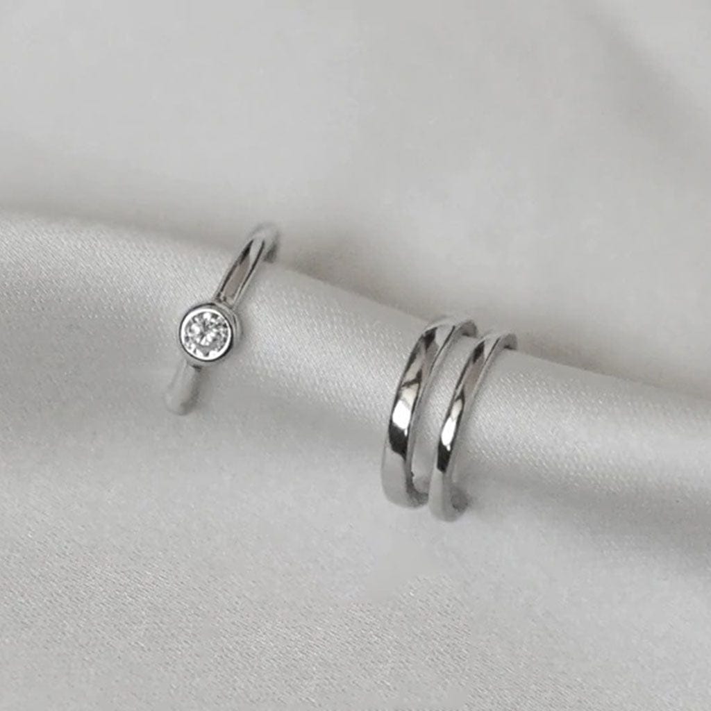 Olivia Ear Cuff Set - Silver - Birthmonth Deals