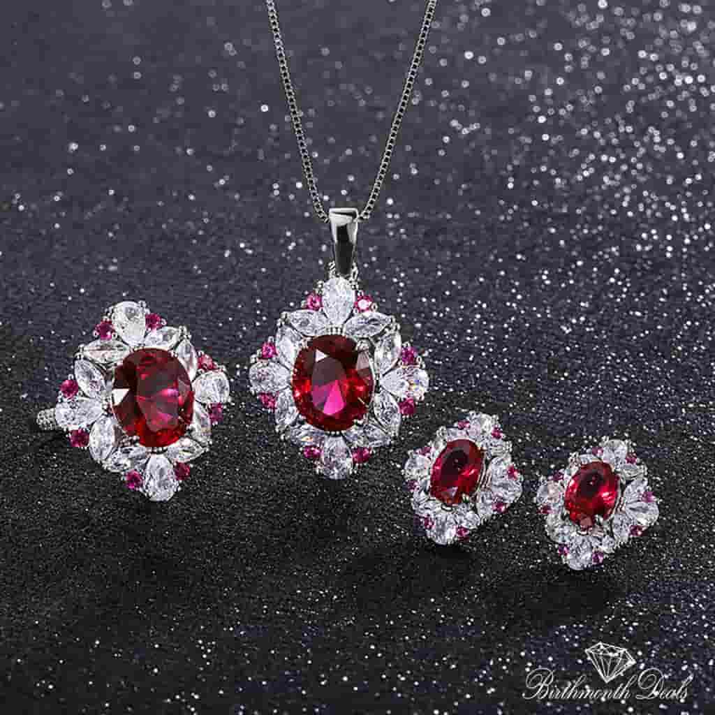 July Ruby Birthstone Jewelry Set - Birthmonth Deals