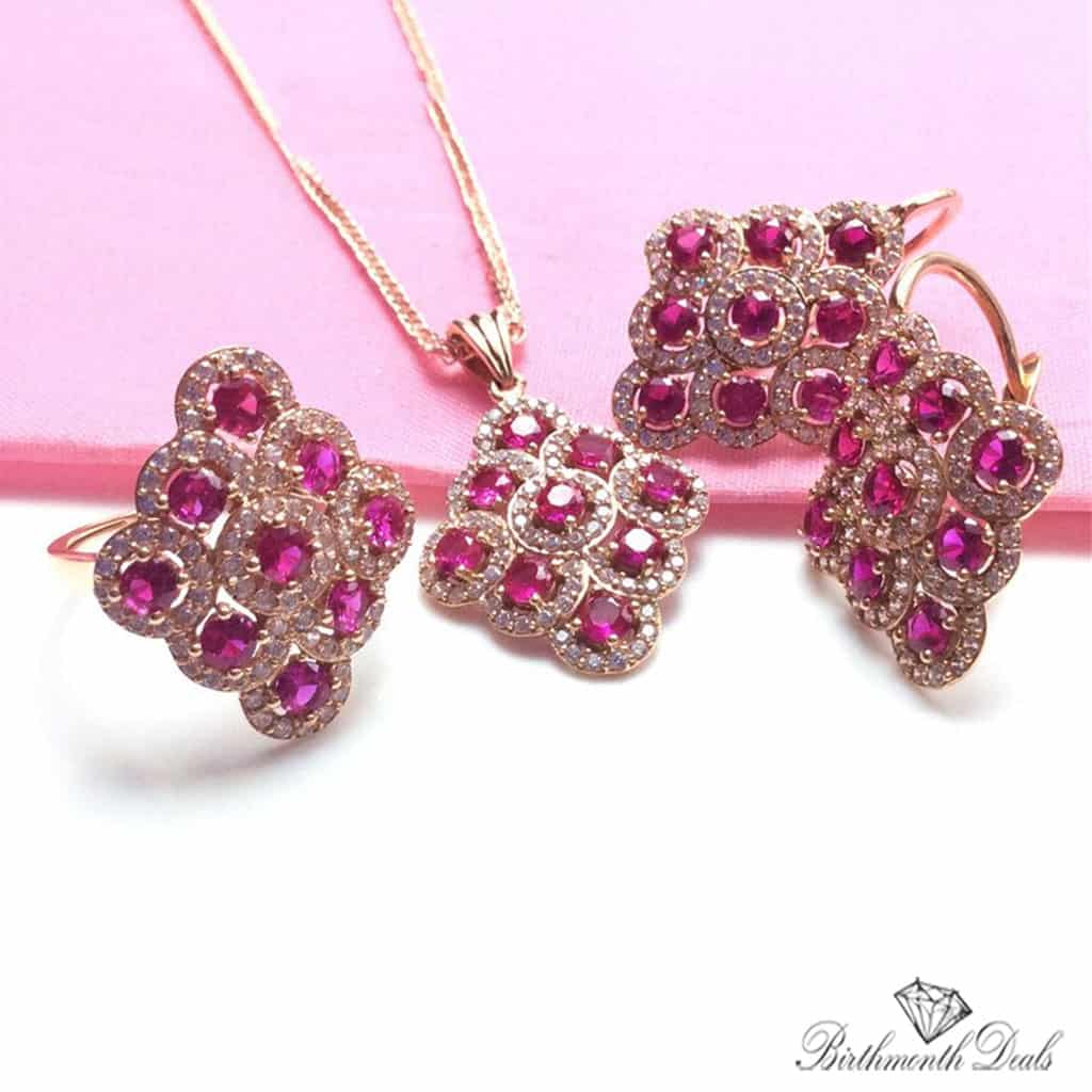 July Ruby Birthstone Jewelry Set - Birthmonth Deals