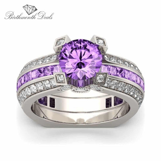 February Amethyst Birthstone Ring - Birthmonth Deals