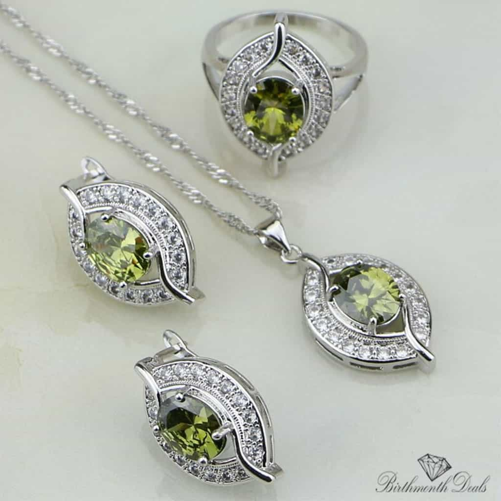 August Peridot Birthstone Jewelry Set - Birthmonth Deals