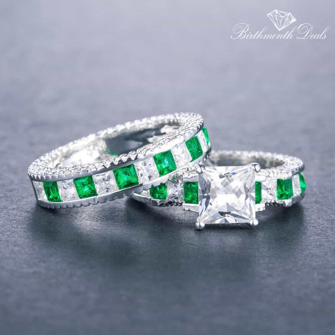 May Emerald Birthstone Stacking Ring - Birthmonth Deals