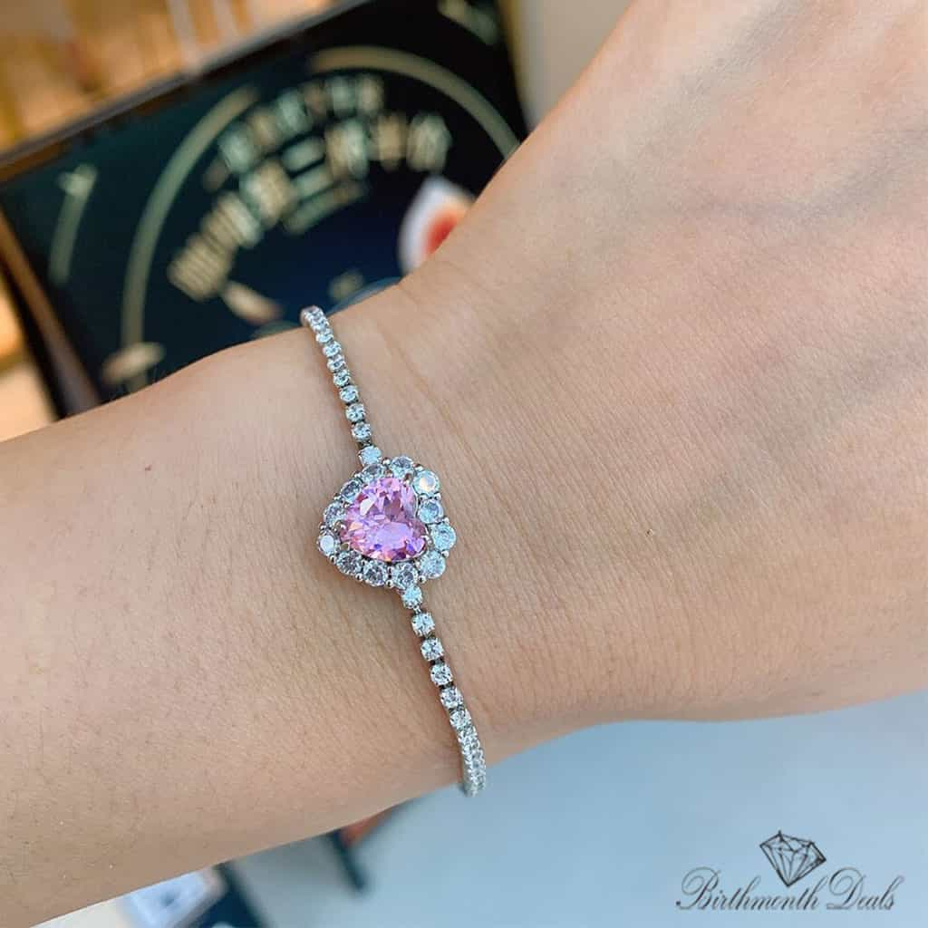 October Pink Tourmaline Birthstone Bracelet - Birthmonth Deals