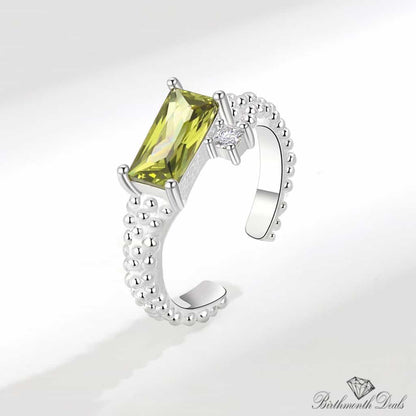 August Peridot Birthstone Ring - Birthmonth Deals