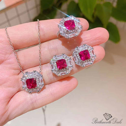 July Ruby Birthstone Jewelry Set - Birthmonth Deals