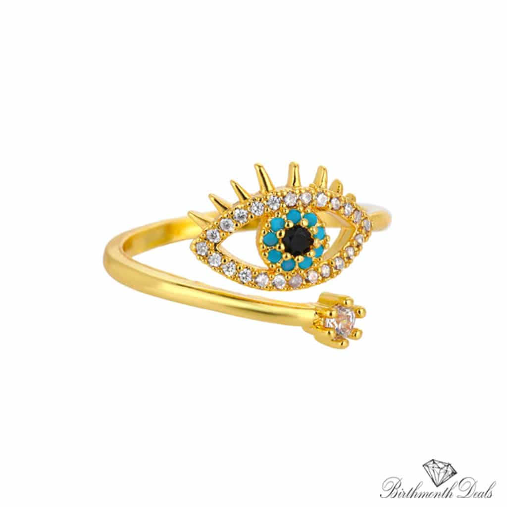 Adjustable Stainless Evil Eye Ring Collection - Birthmonth Deals