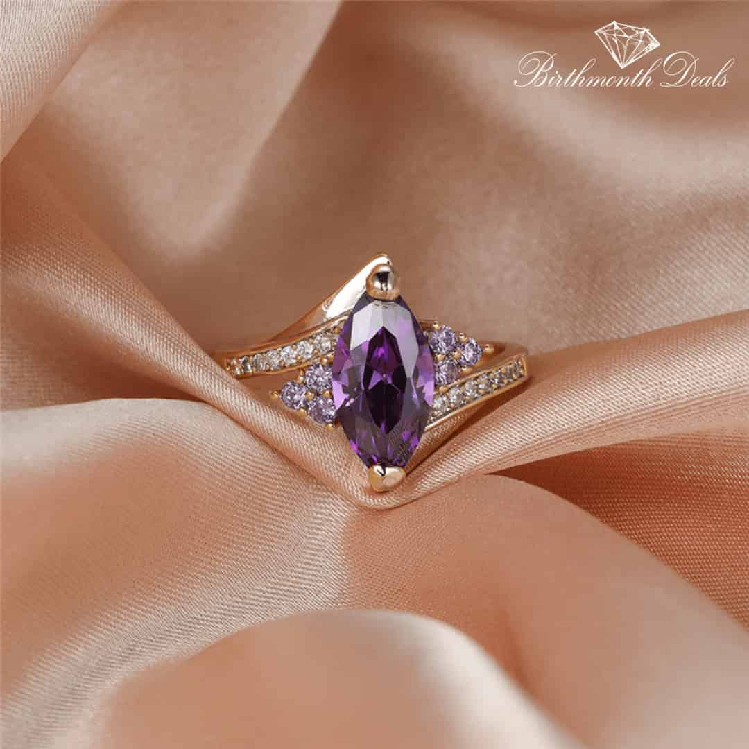 February Amethyst Birthstone Ring - Birthmonth Deals