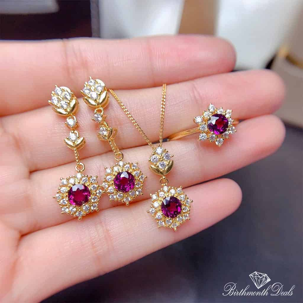 July Ruby Birthstone Jewelry Set - Birthmonth Deals