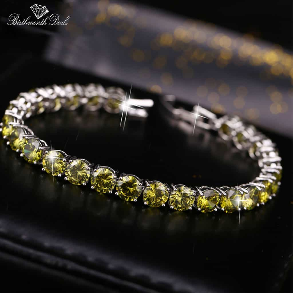 August Peridot Birthstone Bracelet - Birthmonth Deals