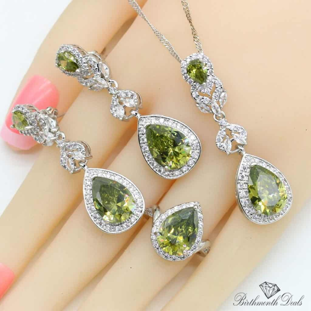 August Peridot Birthstone Jewelry Set - Birthmonth Deals