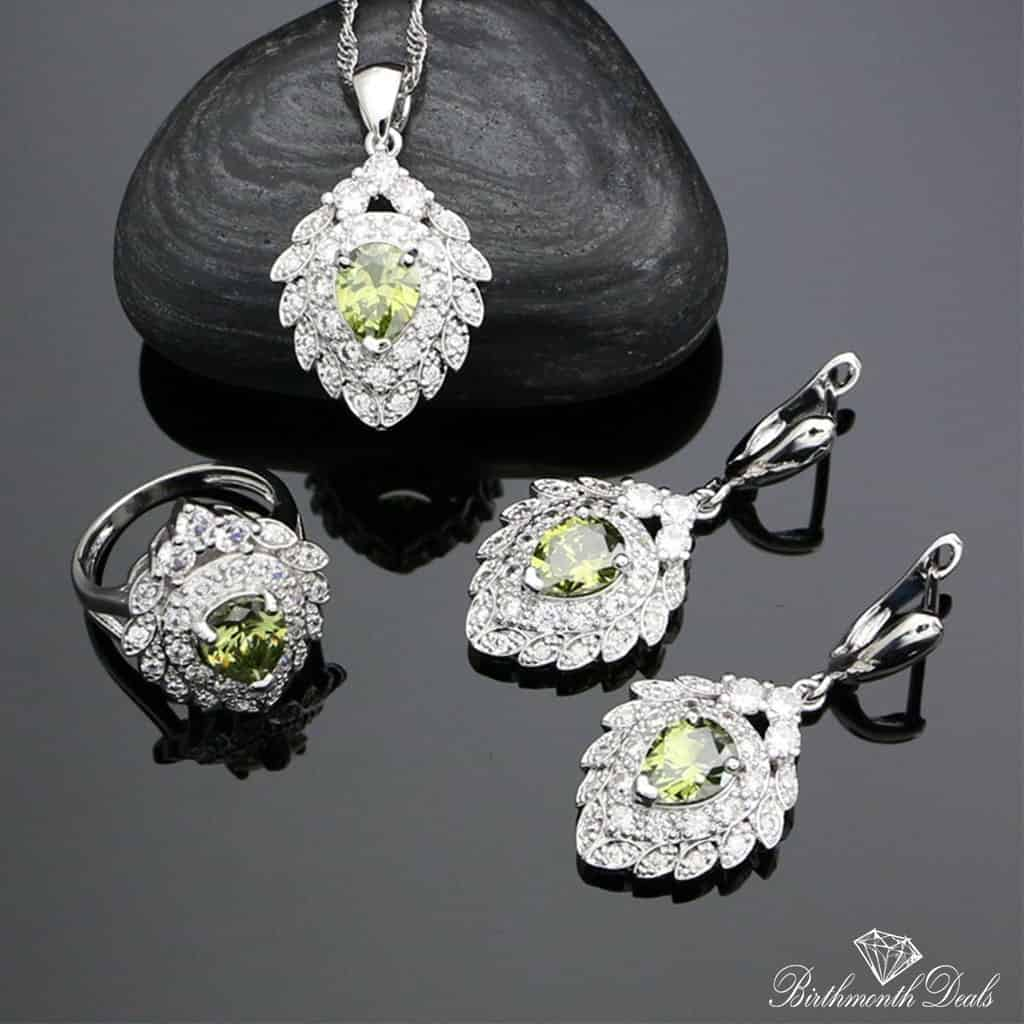 August Peridot Birthstone Jewelry Set - Birthmonth Deals