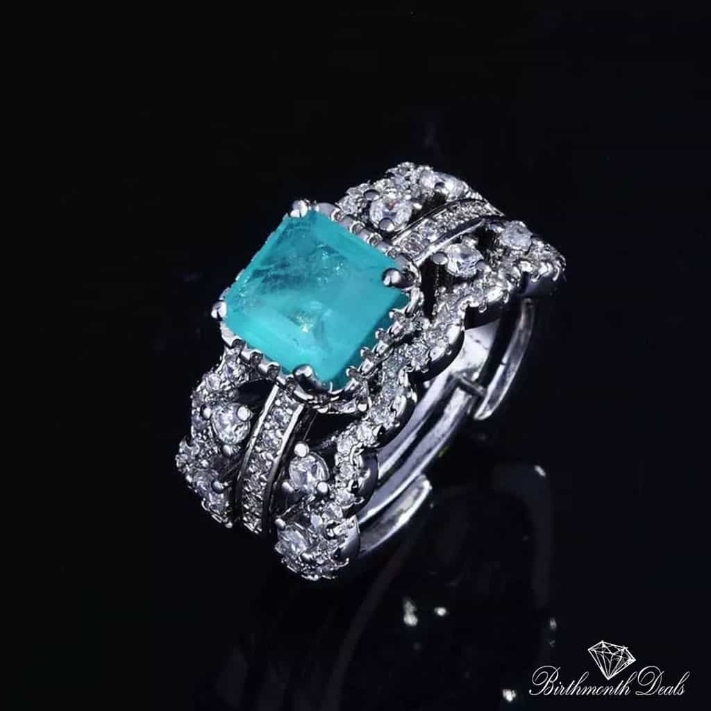 March Aquamarine Birthstone Stacking Ring - Birthmonth Deals