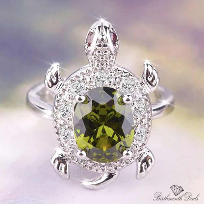 August Peridot Birthstone Ring - Birthmonth Deals