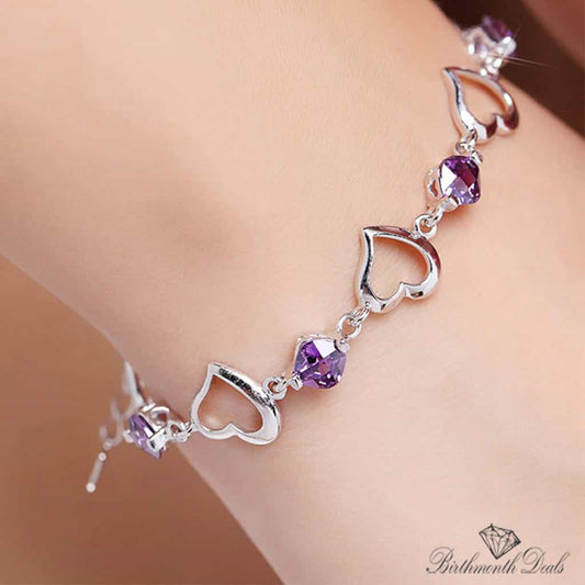 February Amethyst Birthstone Bracelet - Birthmonth Deals