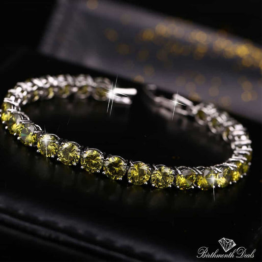 August Peridot Birthstone Bracelet - Birthmonth Deals