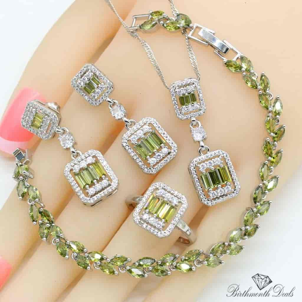 August Peridot Birthstone Jewelry Set - Birthmonth Deals