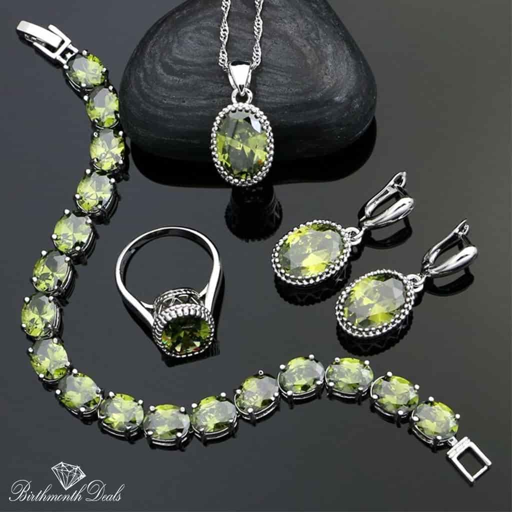 August Peridot Birthstone Jewelry Set - Birthmonth Deals