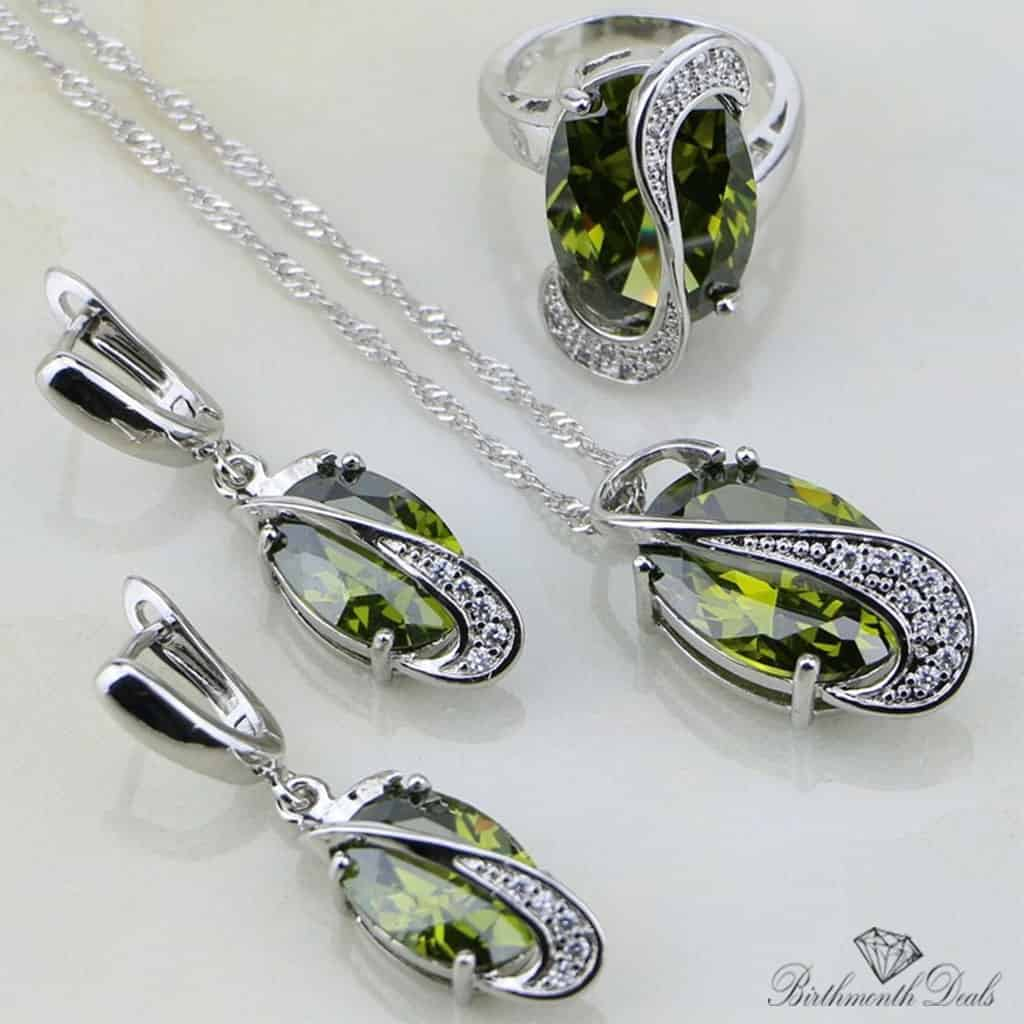 August Peridot Birthstone Jewelry Set - Birthmonth Deals