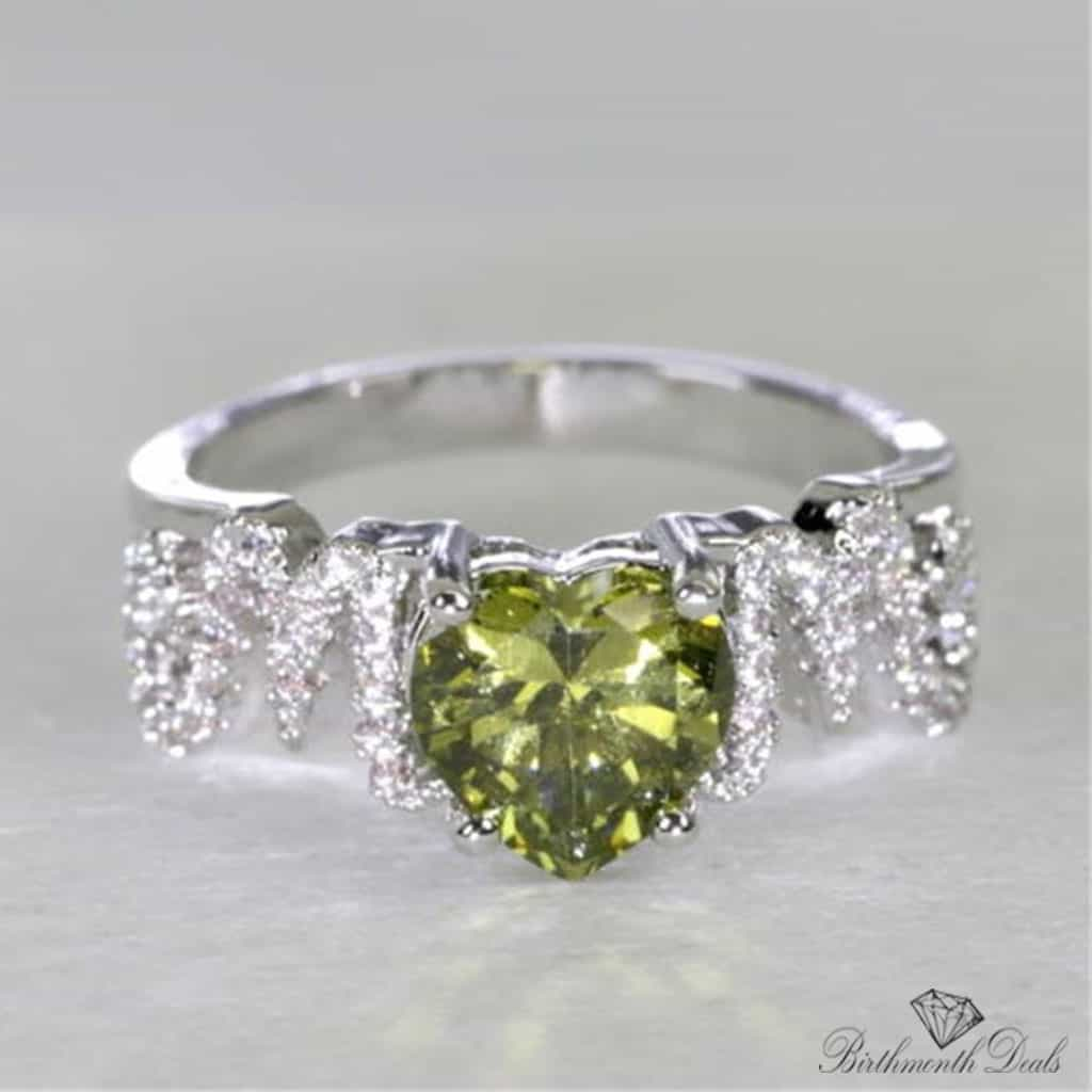 August Peridot Birthstone Ring - Birthmonth Deals