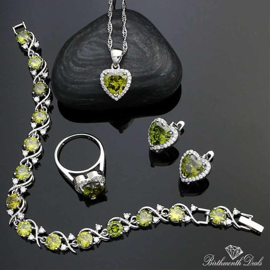 August Peridot Birthstone Jewelry Set - Birthmonth Deals