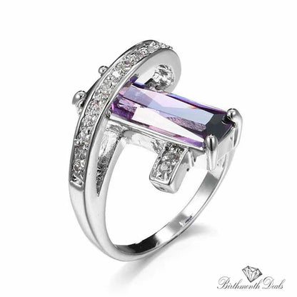 February Amethyst Birthstone Ring - Birthmonth Deals