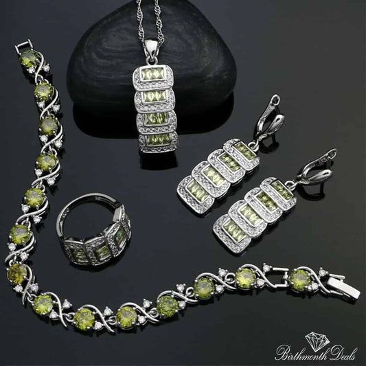 August Peridot Birthstone Jewelry Set - Birthmonth Deals