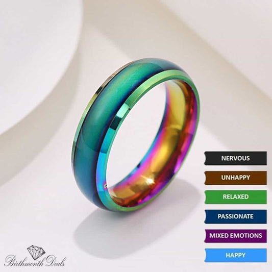 Stainless Steel Mood Ring Collection - Birthmonth Deals