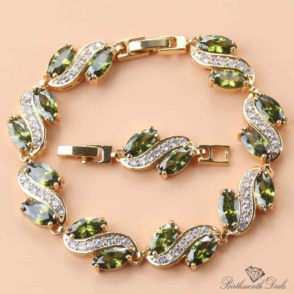 August Peridot Birthstone Bracelet - Birthmonth Deals