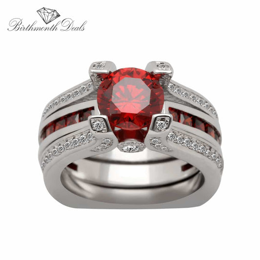 January Garnet Birthstone Ring - Birthmonth Deals