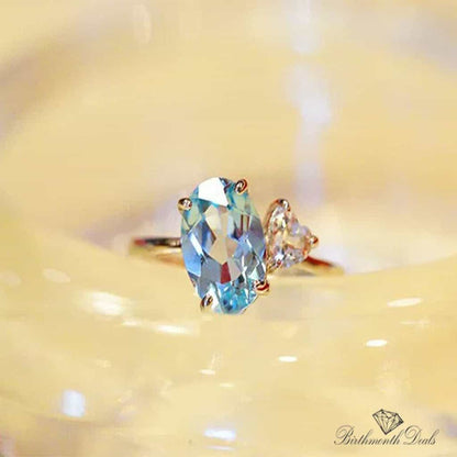 March Aquamarine Birthstone Ring - Birthmonth Deals