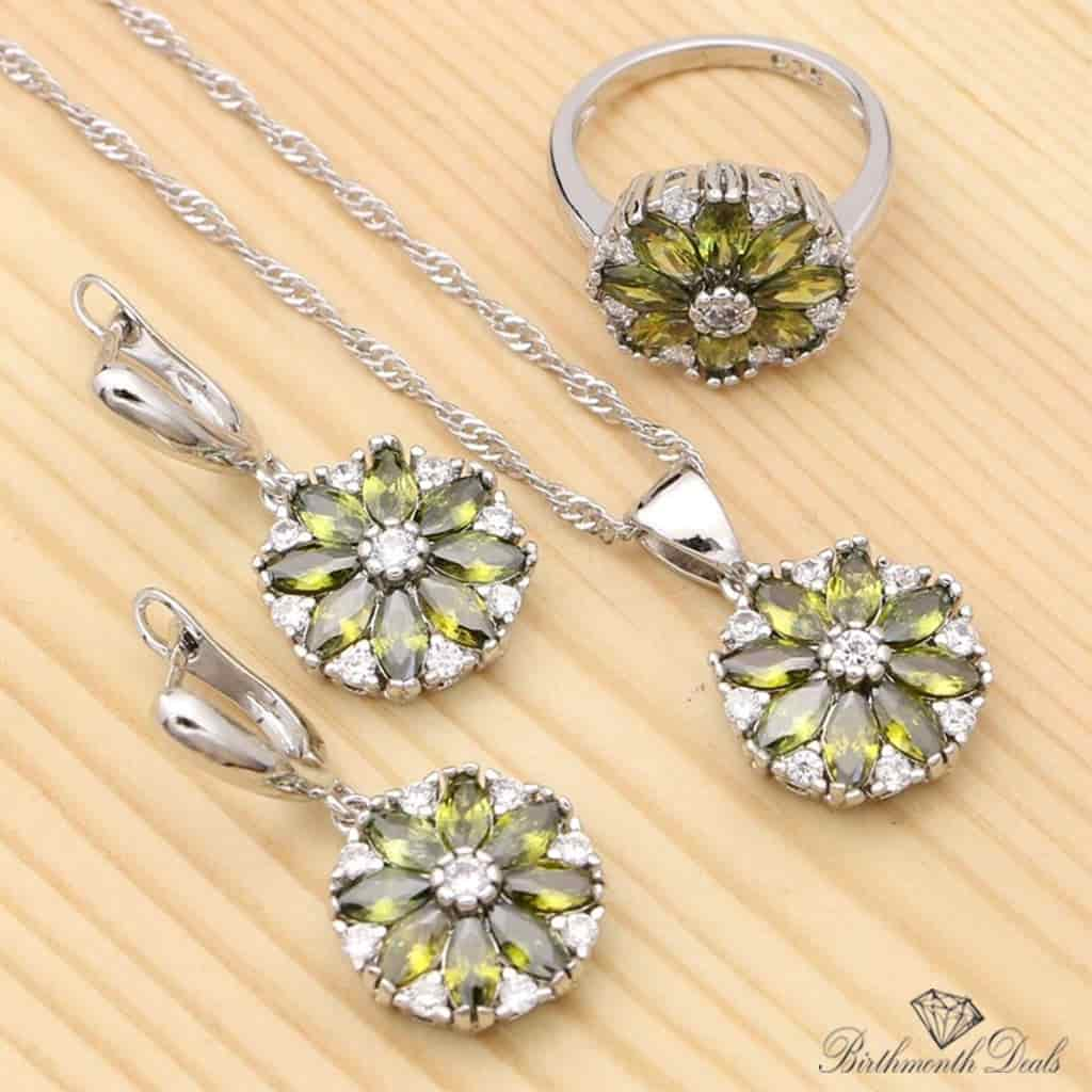 August Peridot Birthstone Jewelry Set - Birthmonth Deals