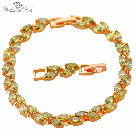 August Peridot Birthstone Bracelet - Birthmonth Deals