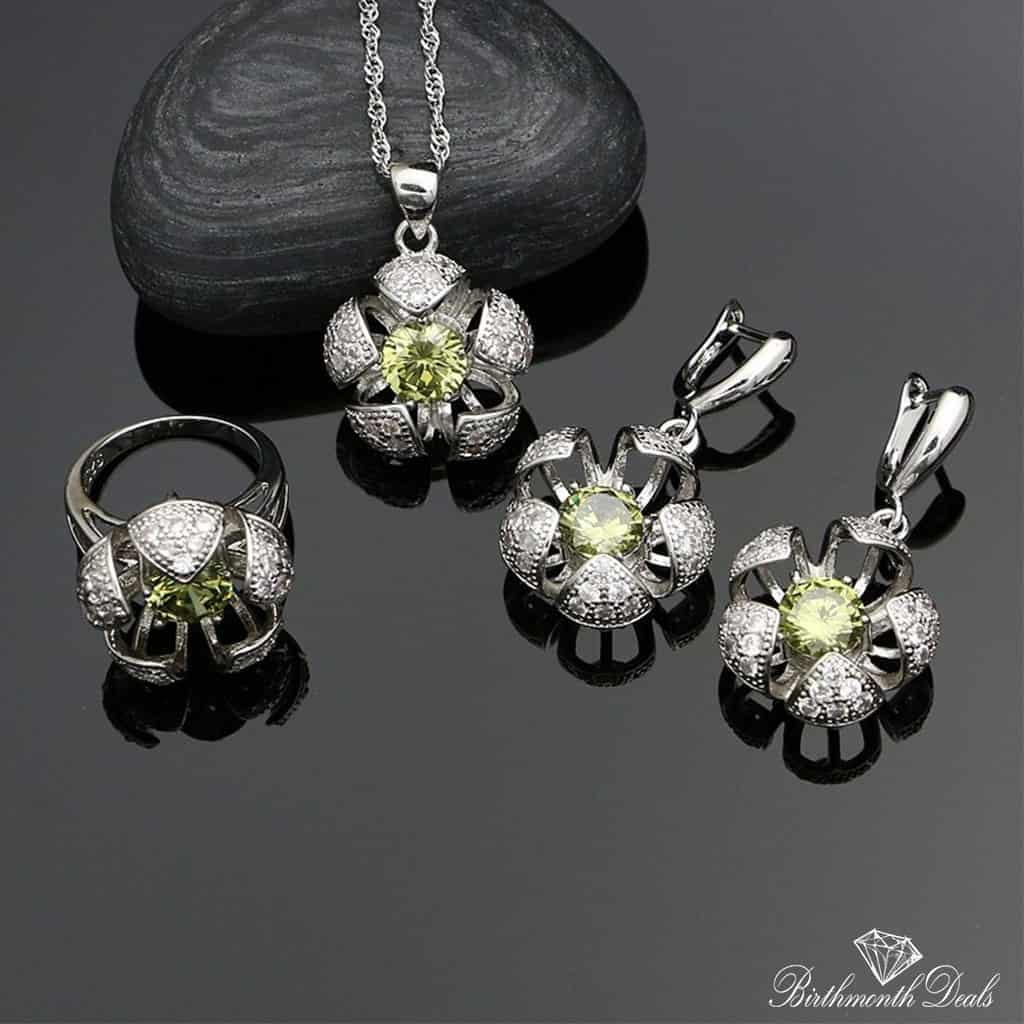 August Peridot Birthstone Jewelry Set - Birthmonth Deals