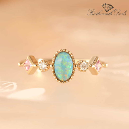 October Opal Birthstone Ring - Birthmonth Deals