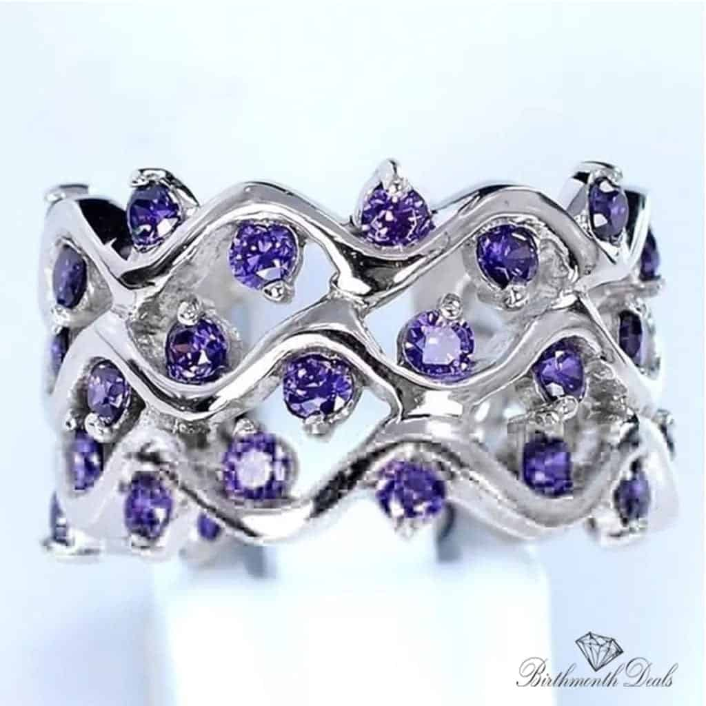 February Amethyst Birthstone Ring - Birthmonth Deals