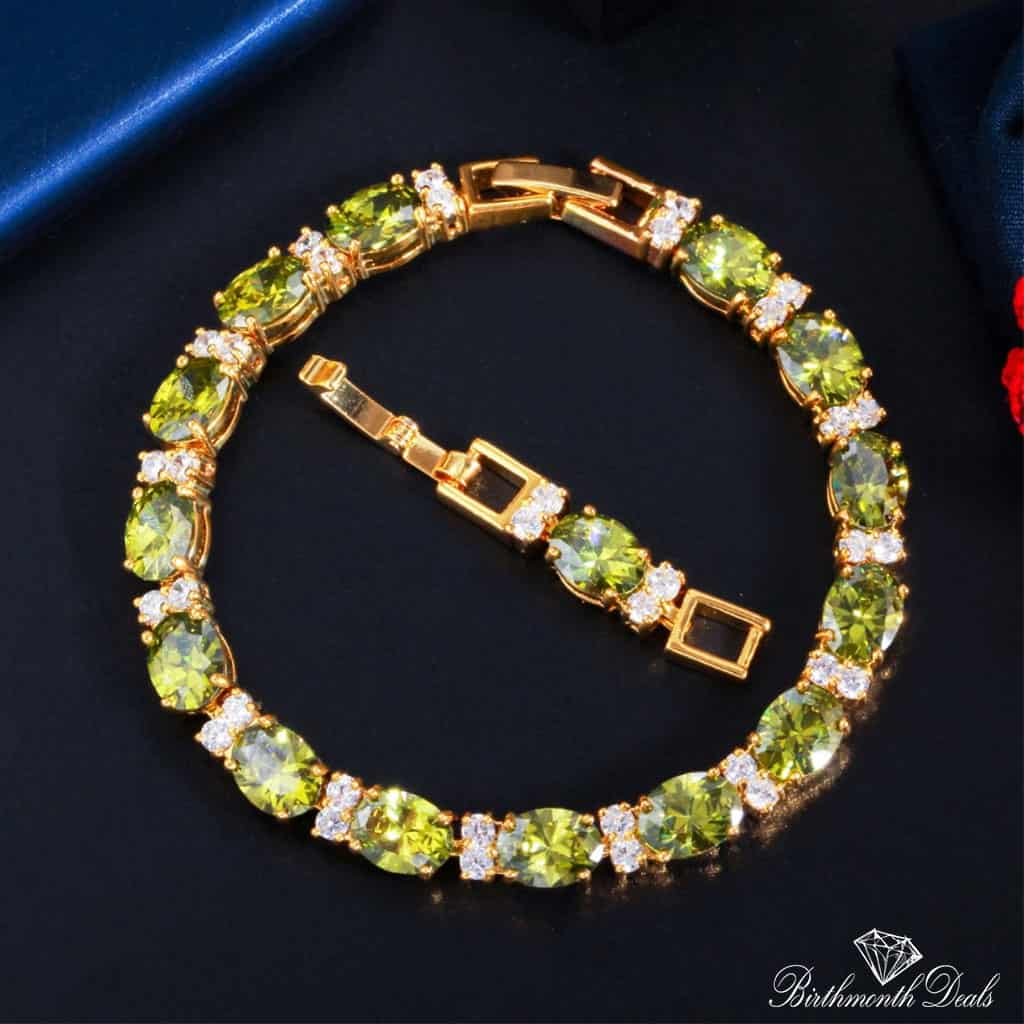 August Peridot Birthstone Bracelet - Birthmonth Deals