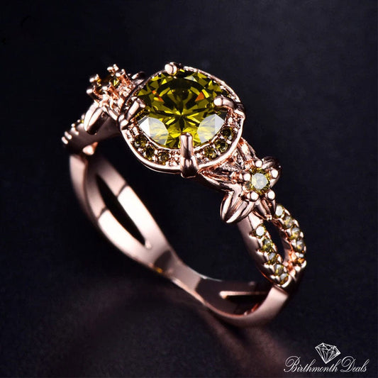 August Peridot Birthstone Ring - Birthmonth Deals