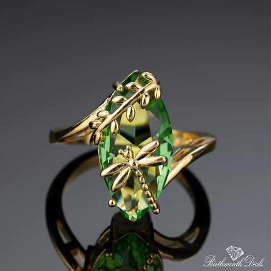 August Peridot Birthstone Ring - Birthmonth Deals