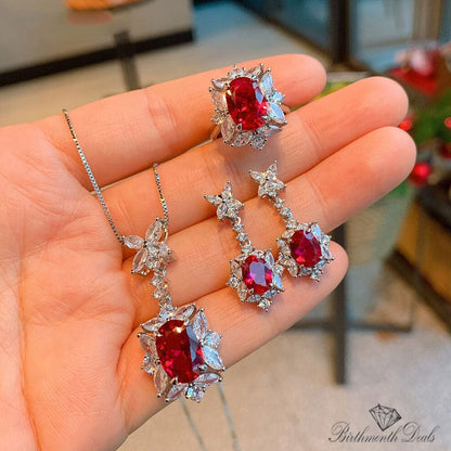 July Ruby Birthstone Jewelry Set - Birthmonth Deals