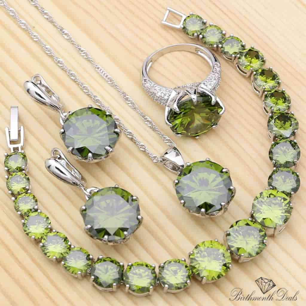 August Peridot Birthstone Jewelry Set - Birthmonth Deals