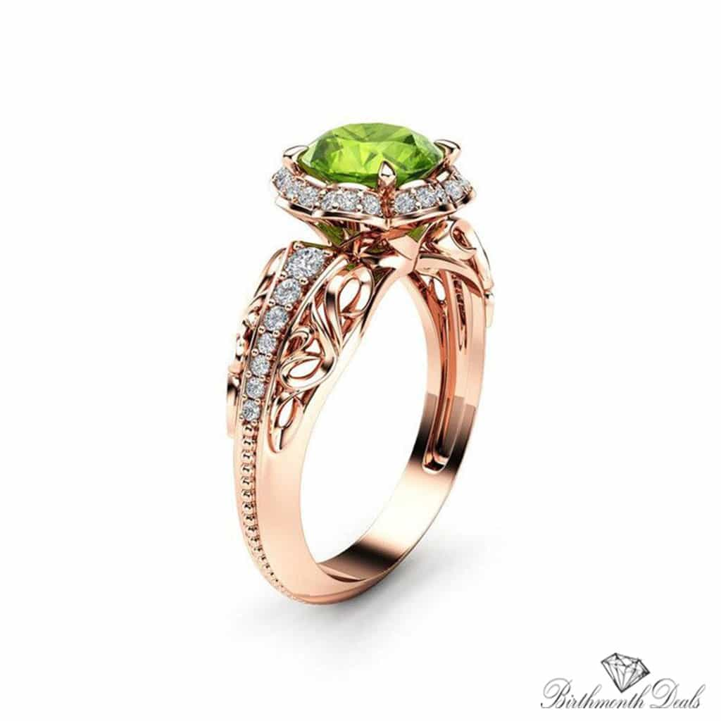 August Peridot Birthstone Ring - Birthmonth Deals