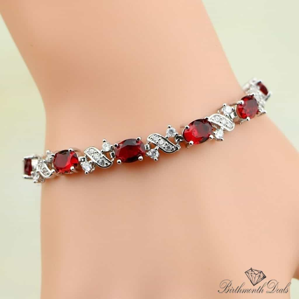 July Ruby Birthstone Bracelet - Birthmonth Deals