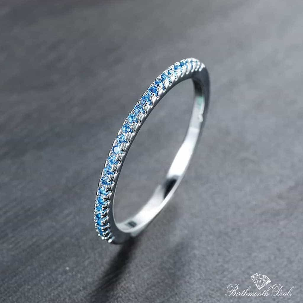 March Aquamarine Birthstone Ring - Birthmonth Deals