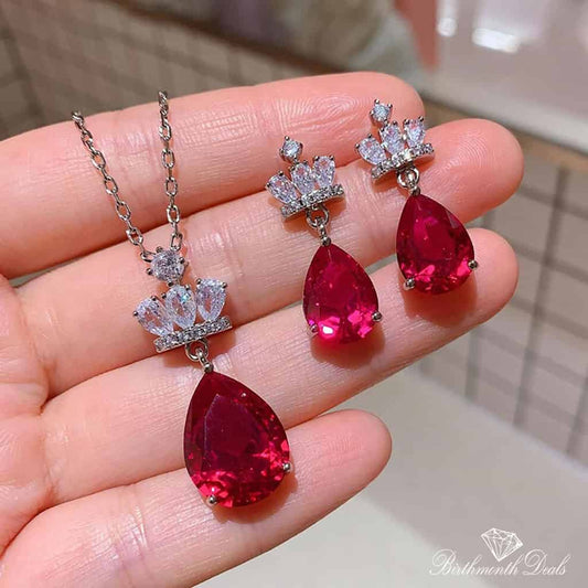 July Ruby Birthstone Jewelry Set - Birthmonth Deals