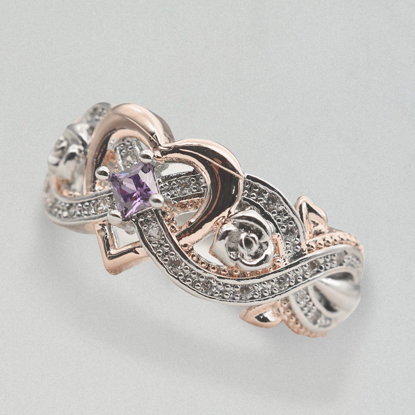 February Amethyst Birthstone Ring