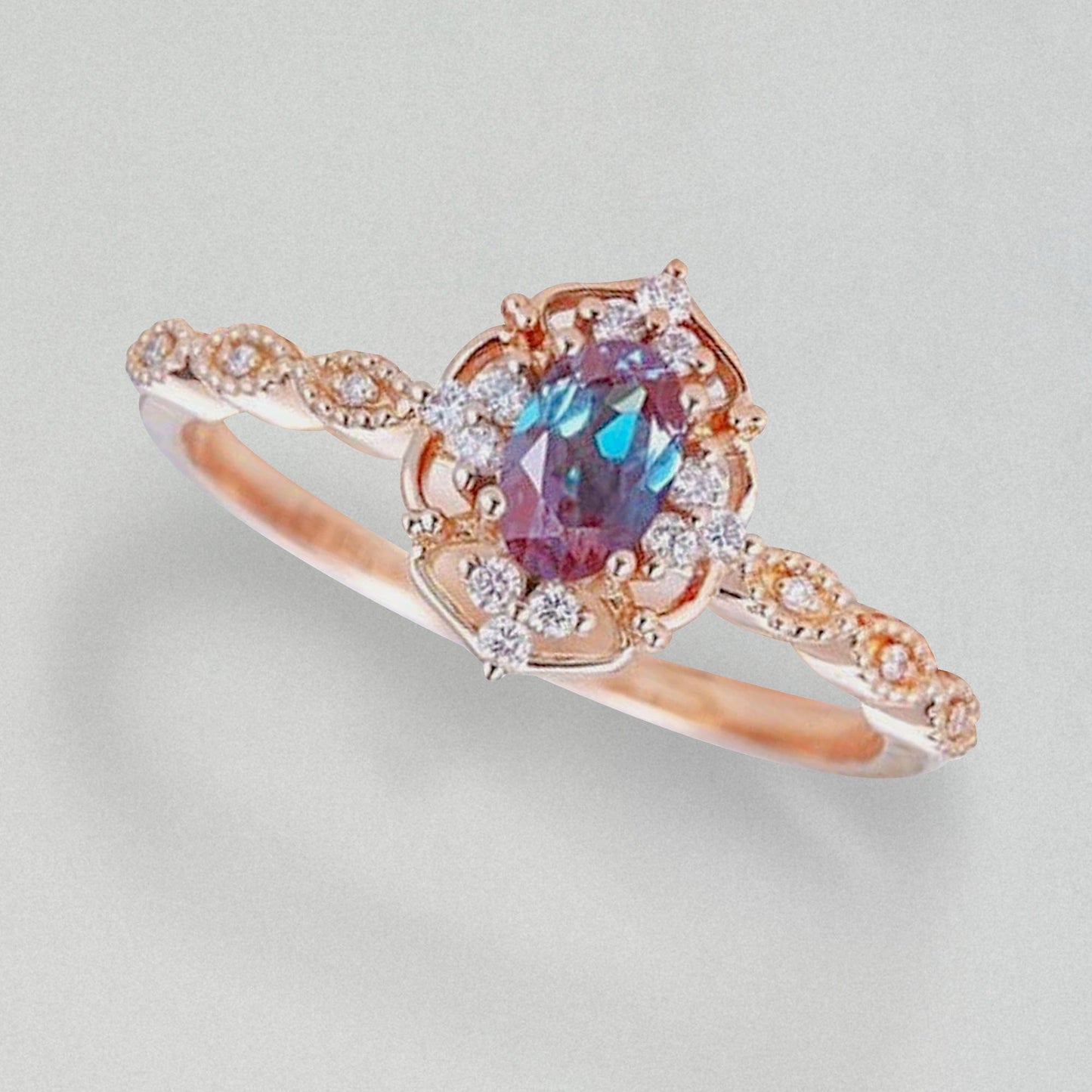 June Alexandrite Birthstone Ring