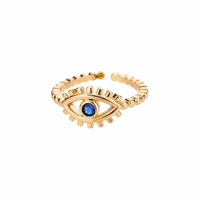 Adjustable Stainless Evil Eye Ring Collection - Birthmonth Deals