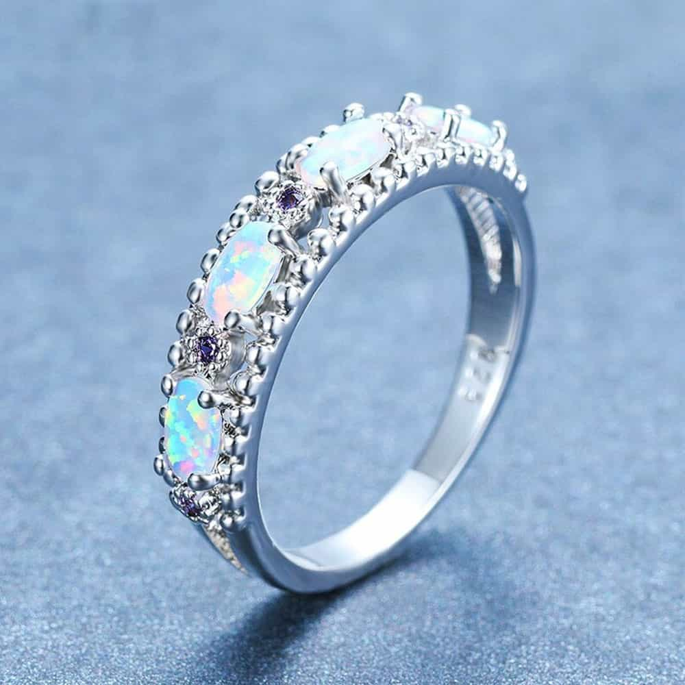 October Opal Birthstone Ring - Birthmonth Deals